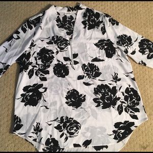 Black & White Floral Blouse